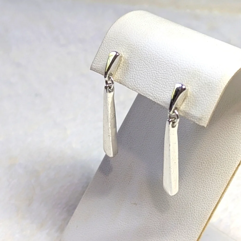 Vintage Napier Silvertone Drop Pierced Earrings